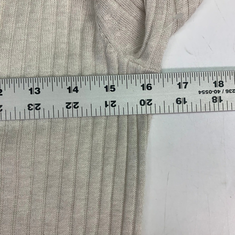 The Reset R LABEL Ribbed Knit Cardigan Button Front Long Sleeve Beige Women - Picture 13 of 14